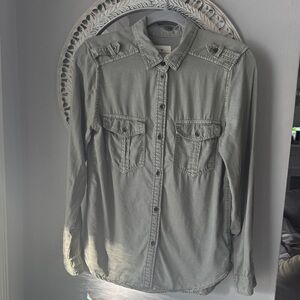 Green Button-Up Shirt